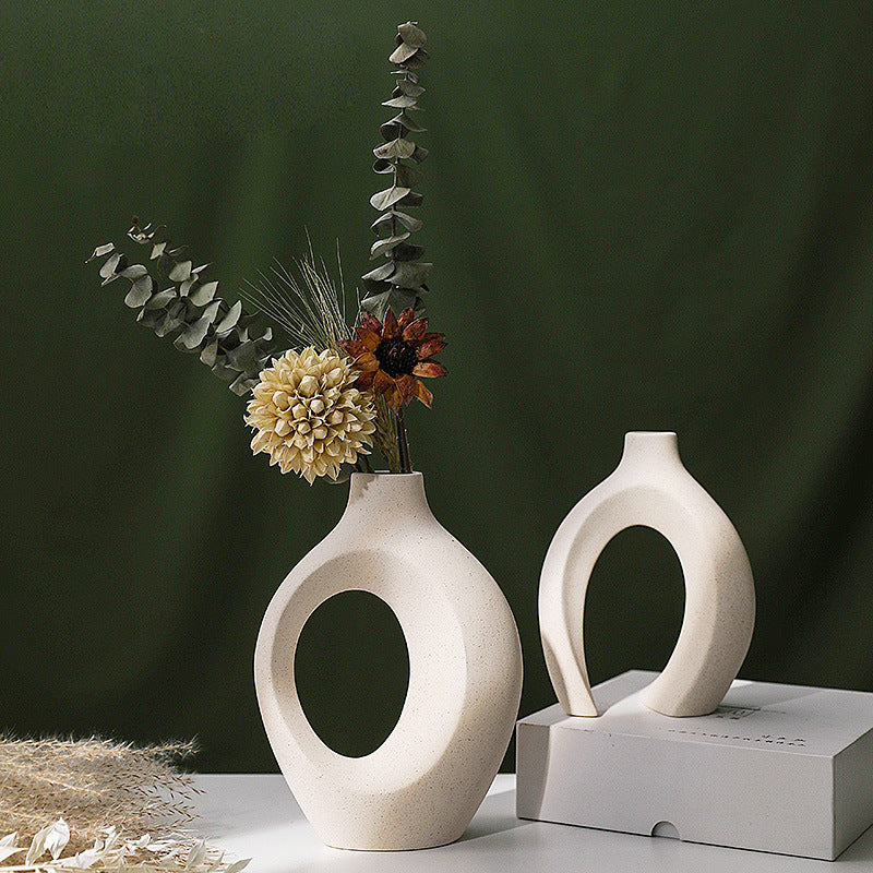 Creative Ceramic Vase Ornament Set - Elegant Home Decor